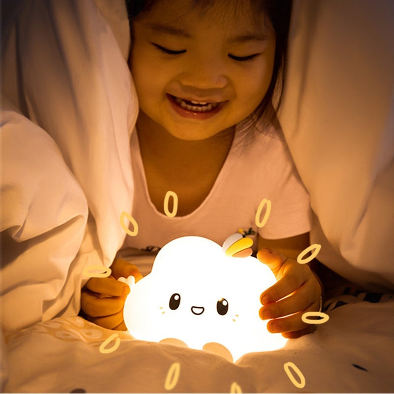 Luz de noche en la nube, luz LED con Sensor táctil, lámpara suave para guardería, luz de noche para niños, regalo de cumpleaños, decoración de habitación