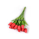 10pcs Tulip Artificial Flower Branch PU Tulipas Flor Artificial Bouquet Real Touch Fake Flower for Wedding Home Table Decoration