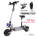 FLJ 72V 7000W Elektroroller mit zwei Motoren Motoren Acryl-LED-Pedal Top Speed ​​E Bike Scooter electrico