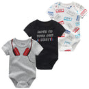 3 PCS/LOT Newborn Baby Clothing 2021 New Fashion Baby Boys Girls Clothes 100% Cotton Baby Bodysuit Short Sleeve Infant Jumpsuit