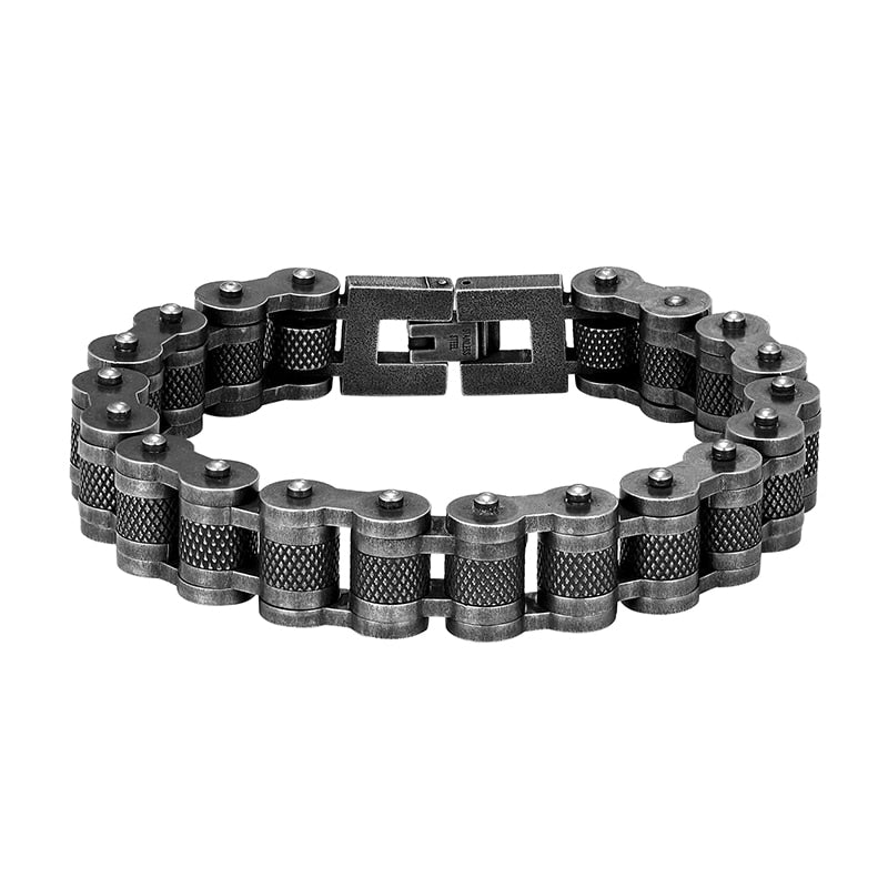 Motorcycle Men Bracelet 13MM Stainless Steel Retro Jewelry Wide Hand Chain Accessories Wristband Male Bangles Friends For Gift