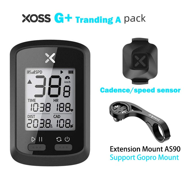 XOSS Fahrradcomputer G+ Wireless GPS Tacho wasserdicht Rennrad MTB Fahrrad Bluetooth ANT+ mit Trittfrequenz Fahrradcomputer