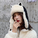 K79 Damen Hut Winter HaTt Uschanka Hut für Frauen verdicken kalte Mütze warme Mütze Windschutzmütze warme Mütze Pilotenmütze mit Ohrenklappen