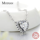 Modian 925 Sterling Silber Herz Mode Sets für Frauen Charm Ohrringe Luxus Hochzeit Halsketten Engagement Statement Schmuck