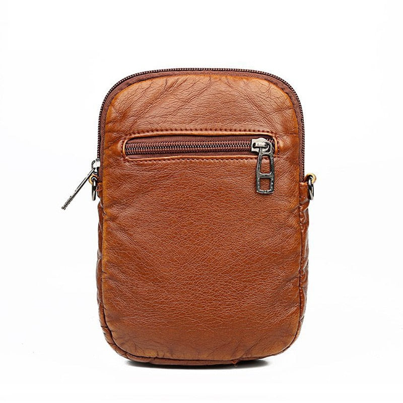 Vintage weiches Leder Umhängetaschen Rivet PU Frauen Messenger Umhängetasche kleine weibliche Handtaschen Telefon Geldbörsen schwarz und braun