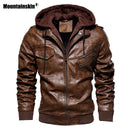 Mountainskin, novedad de 2021, chaquetas de cuero con capucha para hombre, chaqueta informal de otoño para motocicleta, chaqueta de PU, abrigos de cuero para motorista, ropa de marca SA744