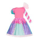 2022 neue Mode Baby Mädchen Candy Kleid Kinder Halloween Party Kostüm Bunte Ballkleid 2-12 Jahre Kinder Kleidung