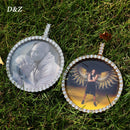 D&amp;Z New 3D Custom Photo Pendant Big Size Solid Back 4mm Breite Stones Side Hip Hop Schmuck Personalisierte Kubikzirkon Ketten Geschenk