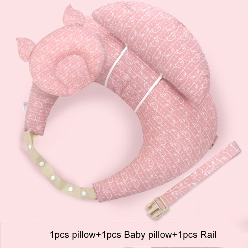 Almohada de lactancia multifunción, almohada de lactancia de maternidad para bebé, cojín de cintura ajustable para mujer embarazada, funda lavable en capas