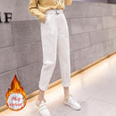 Casual Streetwear Pluderhosen Frauen Herbst Winter Lose Elastische Taille Cord Damen Hosen Harajuku Samt Warme Hosen Weiblich