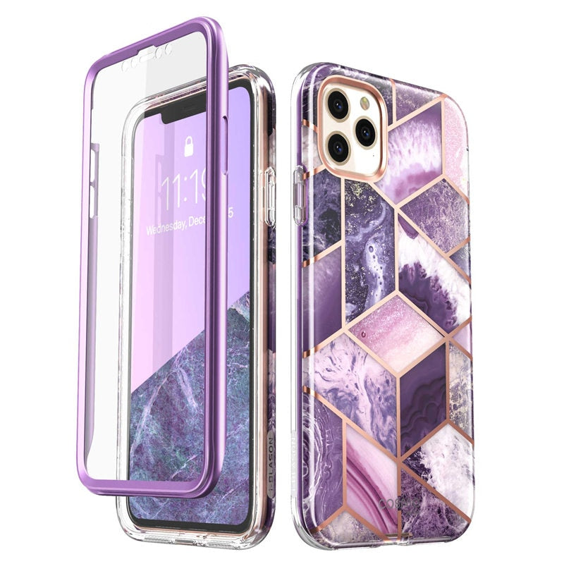 i-Blason For iPhone 11 Pro Max Case 6.5 inch (2019) Cosmo Full-Body Glitter Marble Bumper Case with Built-in Screen Protector