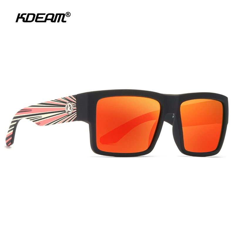 KDEAM Square Polarized Sonnenbrille Herren Soft Matte Frame Tank Scharnier Sonnenbrille Fahren Exklusives Design oculos de sol