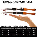 Köder Angelrute 1.3m 1.6m 1.8m Carbon Spinning Casting Baitcasting Mini Short Light Travel Lure Rod