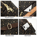 FOXER Damen Rucksack Unterschrift PVC Druck Mode Rucksack Dame Reiserucksack Weiblicher Retro Monogramm Business Laptop Rucksack