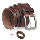 MEDYLA Modemarke Herren Echtleder Gürtel Hochwertige Legierung Schnalle Casual Retro Braun Lange Gürtel 105cm bis 150cm Dropship