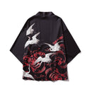 Bebovizi Japanischer Stil Kran Koi Kimono Tokyo Streetwear Haori Männer Frauen Strickjacke Japan Mädchen Robe Chinesischer Drache Anime Kleidung
