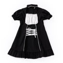 QWEEK Goth Maid Kleid Kawaii Gothic Milchmädchen Lolita Outfit Cosplay Kostüm E Mädchen Puffärmel Verbandkleid 2021 Mall Goth Emo