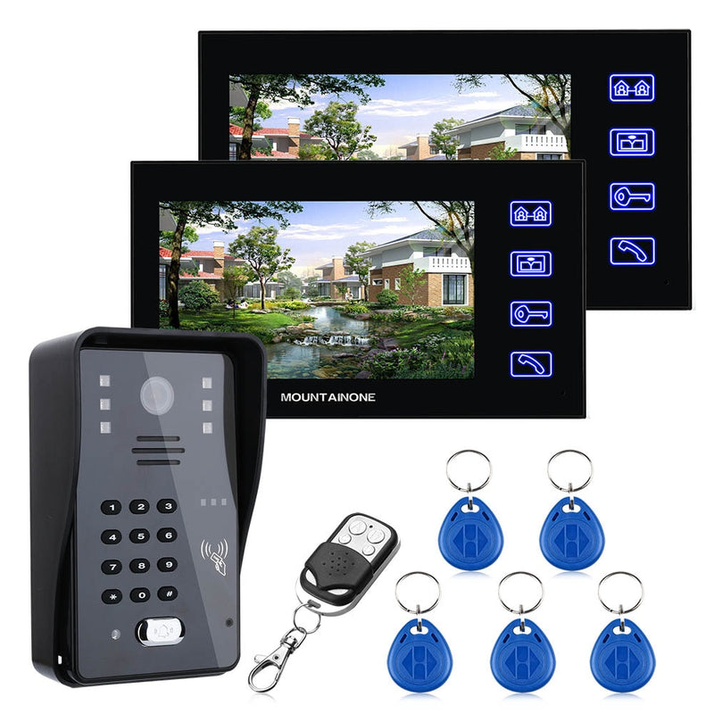 7-Zoll-Video-Türsprechanlage Türklingel mit RFID-Passwort IR-CUT 1000TV Line Camera Wireless Remote Access Control System