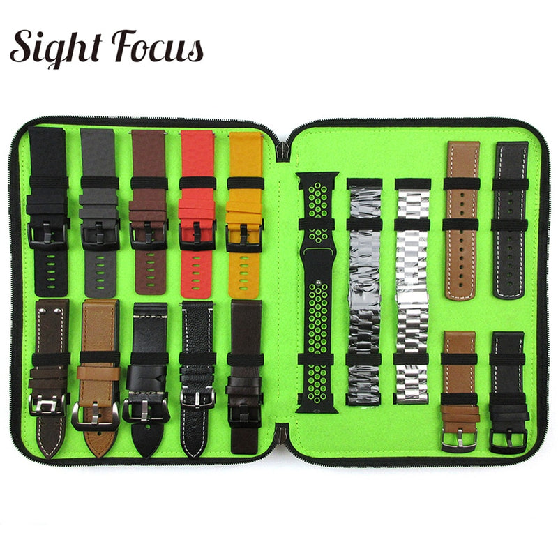 Sight Focus 40 Slot Felt Watch Organizer Box Gray Watch Storage Case Pouch Double Layer Watch Strap Band Organizer Holder Bag