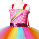 Jojo Siwa Tutu Kleid mit Haarschleife Regenbogen Mädchen Prinzessin Kleid Tüll Kinder Tutu Kleider für Mädchen Urlaub Geburtstag Party Kostüm