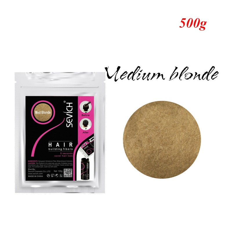 Sevich 500g Hair Building Fiber Refill Hair Thinning Thickening Hair Growth Fiber Keratin Fiber For Hair Anti Hair Loss Products