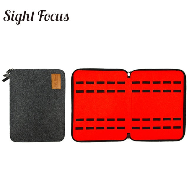 Sight Focus 40 Slot Felt Watch Organizer Box Gray Watch Storage Case Pouch Double Layer Watch Strap Band Organizer Holder Bag