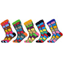 Heißer Verkauf Männer Socken 2020 Neue Bunte Geschenke für Männer Baumwolle Herren Socken Geometrische Gitter Klassische Glückliche Business Casual Socken Männer
