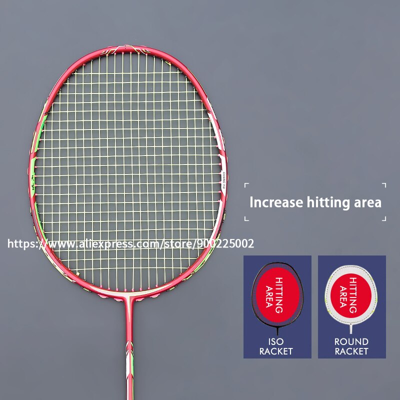 Full Carbon Fiber Lightest 10U 52g Badminton Racket Strung Max Tension 30LBS Professional Rackets With Bags Strings Racquet