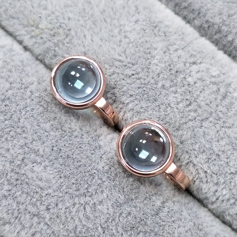 Natural Sky blue topaz clasp earrings 925 sterling silver simple design rose gold earrings fine jewelry for girl daily wear