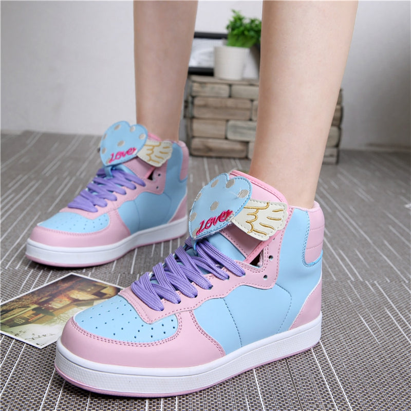 Zapatos de Lolita rosa de Cosplay de Anime, zapatos Kawaii a juego de Color de tacón plano con cabeza redonda, zapatillas de deporte para mujer Kawaii Girl Gothic Loli Cos