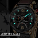 2022 neue Herrenuhren LIGE Top-Marke Leder Chronograph wasserdicht Sport Automatik Datum Quarzuhr für Männer Relogio Masculino