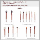 Jessup  Makeup Brushes Kit 15Pcs Pearl White/Rose Gold pinceaux maquillage Cosmetis Tools Eyeliner Shader Concealer Pencil T217