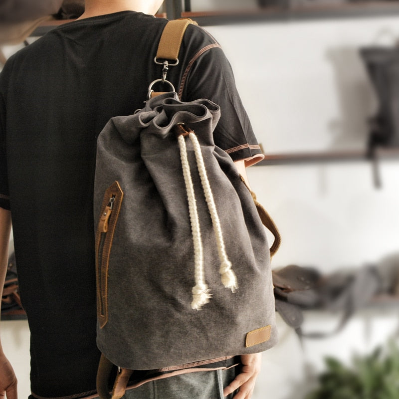 American Canvas Rucksack Umhängetasche Yuan Tong Bao Vintage Taschen Sport Sporttasche Reiserucksack Bucket Bag Men