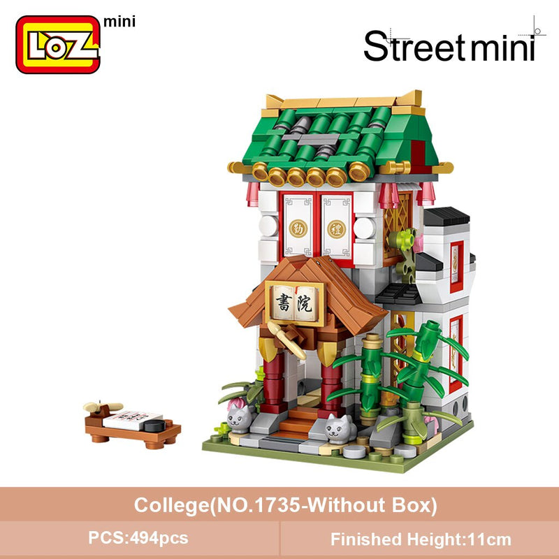 LOZ Mini Block Mini Chinatown China Street Chinese Tradition Special Model DIY Assembly Toys for Children Educational Anime