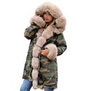 Langärmeliger Kunstmantel für Damen Winterjacke Parka mit Kapuze Fischschwanz-Mantel abrigos mujer invierno Wintermantel Damen