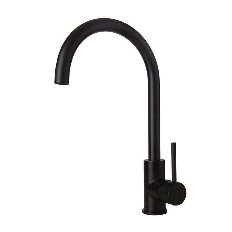 Kitchen Water Tap Brushed Gold & Black Kitchen Faucet Single Handle Rotation Classical Sink Water Mixer