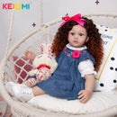 Neues Design Dichte Locken als Prinzessin Reborn Babypuppen Lebensechte 60 CM Kleinkind Bebe Puppen Spielzeug Kinder Cosplay Playmate Geburtstagsgeschenk