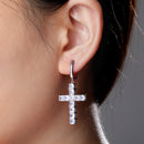 TOPGRILLZ Micro Paved Cross Full Bling Iced Out Ohrring Kubikzirkon Gold Silber Farbe Charm Ohrstecker Hip Hop Schmuck