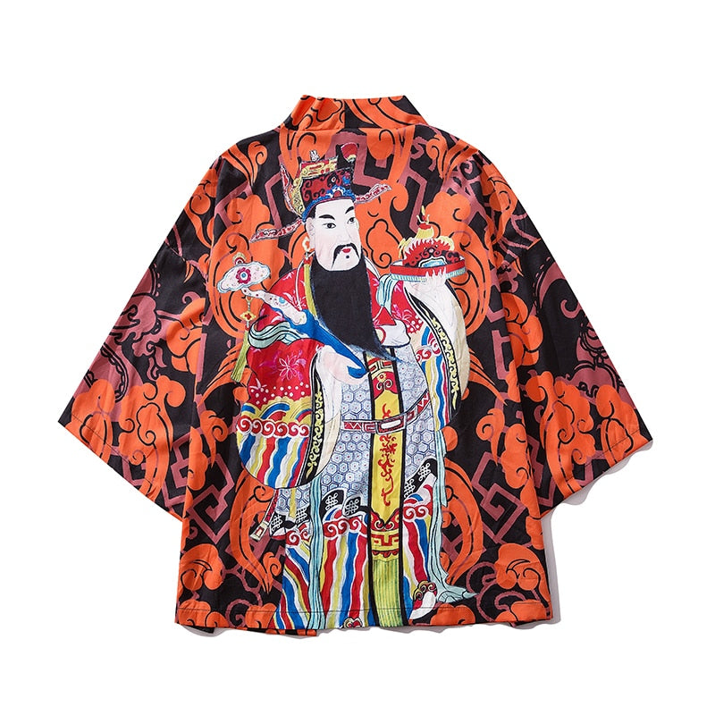 Bebovizi Japanischer Stil Kran Koi Kimono Tokyo Streetwear Haori Männer Frauen Strickjacke Japan Mädchen Robe Chinesischer Drache Anime Kleidung