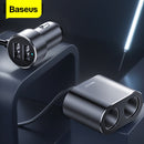 Baseus Car Splitter Cigarette Lighter 12V-24V Dual USB Car Charger Socket 100W Car Auto Splitter Power Adpater For Car USB HUB