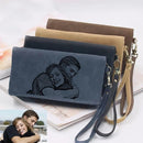 Cartera con foto personalizada para mujer, cartera larga de piel sintética de gran capacidad con doble cremallera, regalo para el Día de la madre