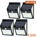 3seitige 140LED PIR Bewegungssensor Sonnenlichtkontrolle Solarenergie Straßenlaterne Yard Path Home Garden Solar Power Induktionswandleuchte