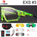 X-TIGER Photochrome Fahrradbrille 5 Linsen UV400 Mountainbike Brille Herren Outdoor Sport Fahrradbrille mit Myopie Rahmen