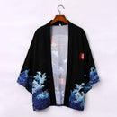 Kimono japonés cárdigan hombres novedad de verano Haori Samurai Kimonos Karate Streetwear camisa Kimono japonés hombres Haori Yukata
