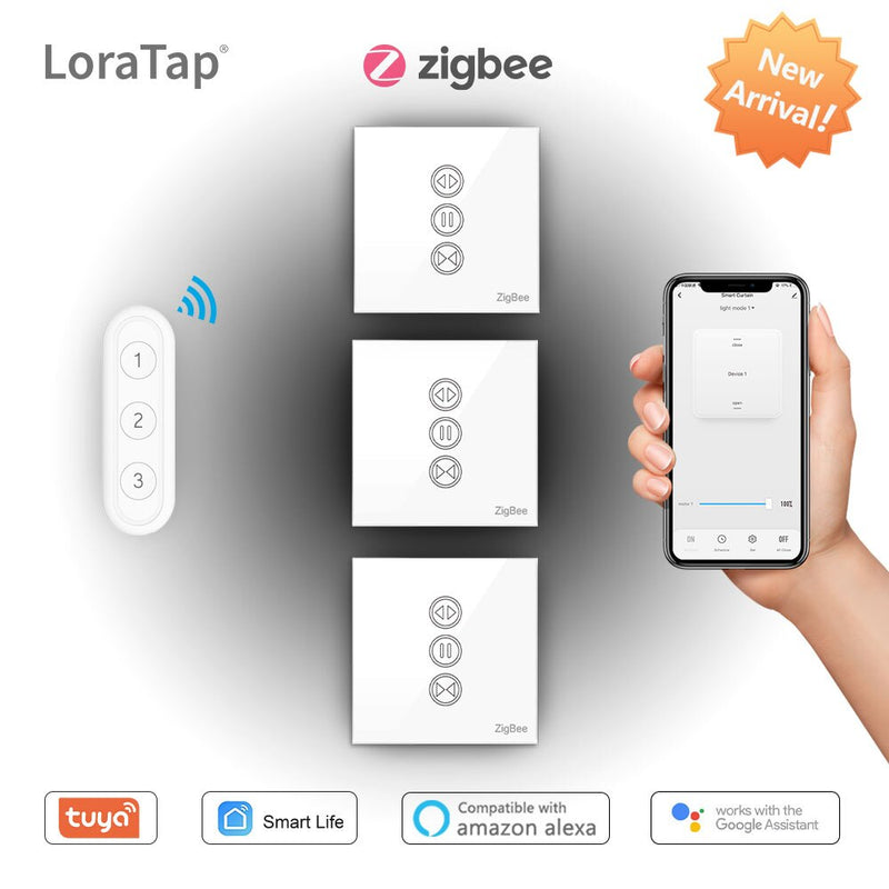 Tuya Smart Life ZigBee 3,0 interruptor de persianas de cortina y mando a distancia para persiana enrollable Google Home Alexa Control de voz automatización MQTT