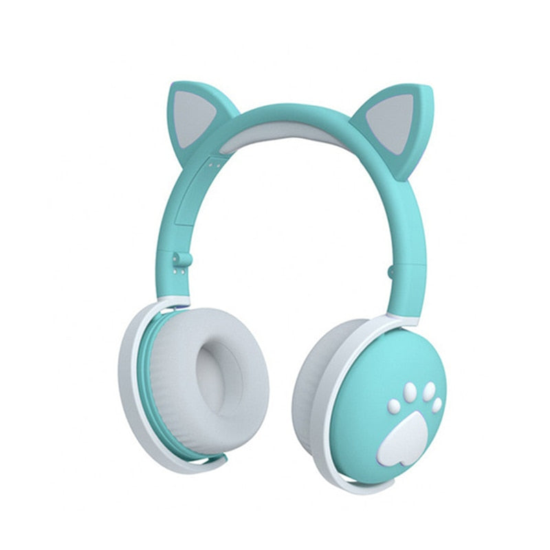 Nette Kinderkopfhörer Drahtlose Ohrhörer, Steuerung LED-Licht Katze Ohr Mädchen Kind Geschenk Bluetooth Gaming Headset Stereo Bass Mit Mikrofon