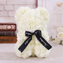 25*16 Cm Diy Teddy Rose Bear with Box Artificial PE Flower Valentine&