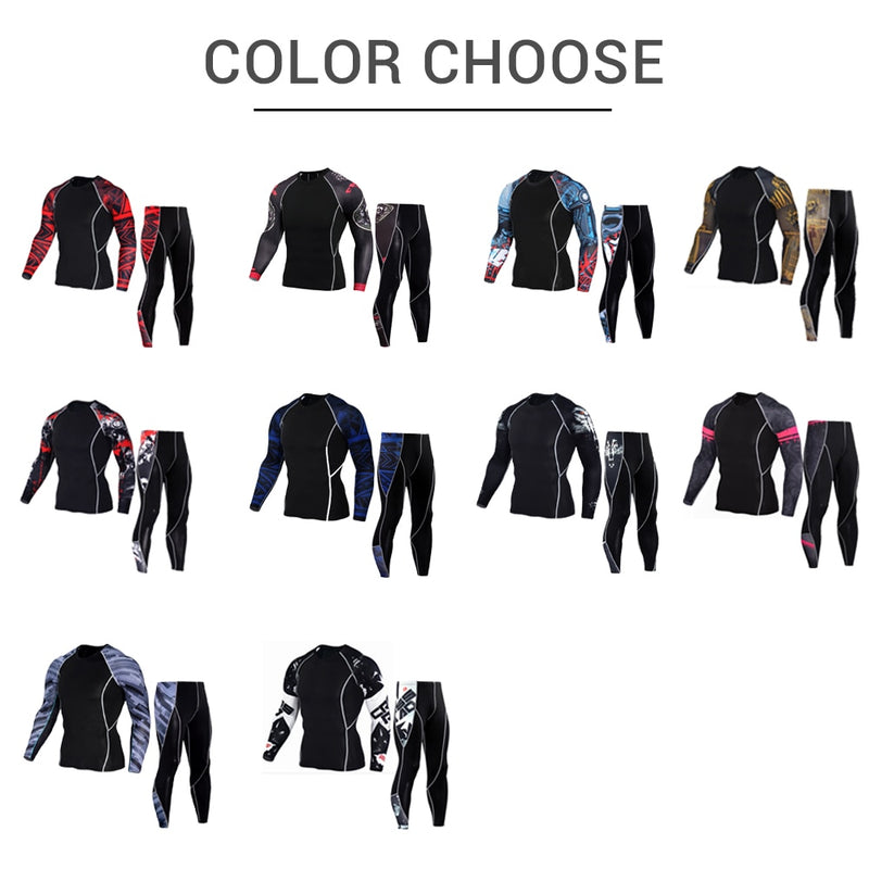 HEROBIKER Men Motorcycle Jacket +Pants Quick Dry Sport Suit Running T-shirt Set  Breathable Tight Long Tops & Pants for Summer