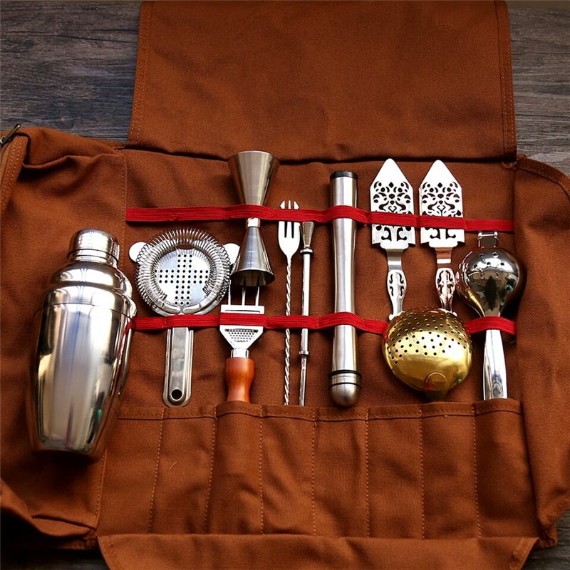 Bolsa de herramientas para barra Kit de herramientas para camarero Coctelera Juegos de vino