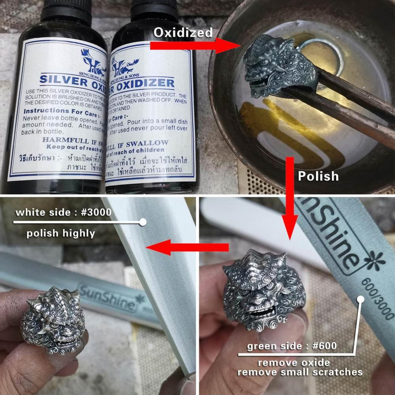 925 Sterling Silber im chinesischen Stil Lion Ring Mens Biker Punk Ring TA210 US-Größe 7 ~ 15